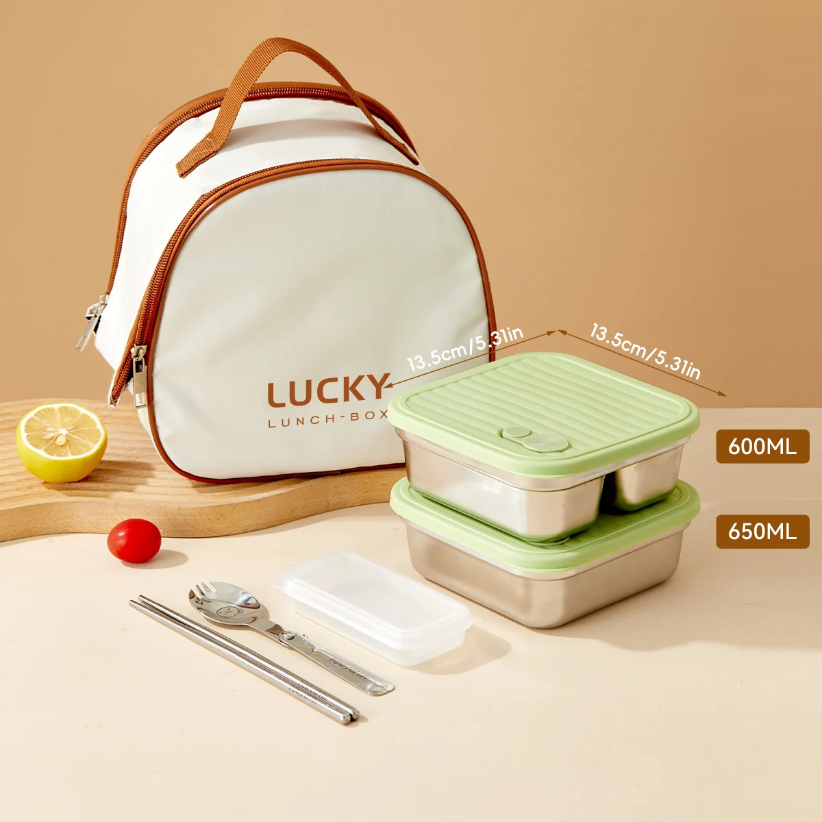 304 roestvrijstalen Bento-box met deksel Draagbare verzegelde verdeelde lunchbox voor kinderen Student School Fruitsalade Lunchcontainer
