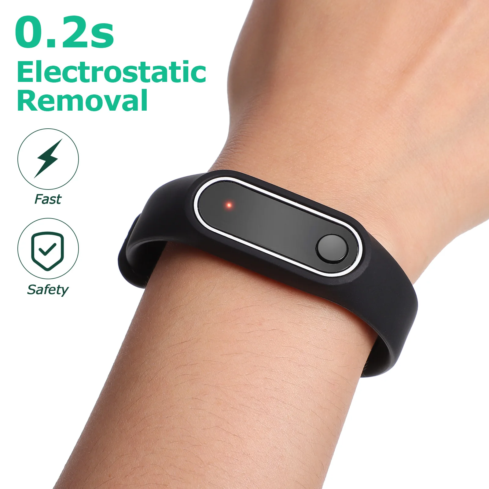 

Automatic Sports Bracelet Remove The Body Static Wireless Black Anti Wrist Strap Men and Women