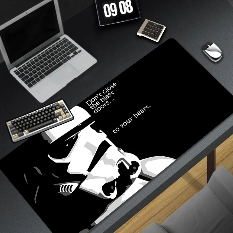 

Star Wars Mouse Pad Desktop Protector Laptop Black And White Keyboard Rug PC Gaming Accessories Mousepad Large Table Mat Carpet