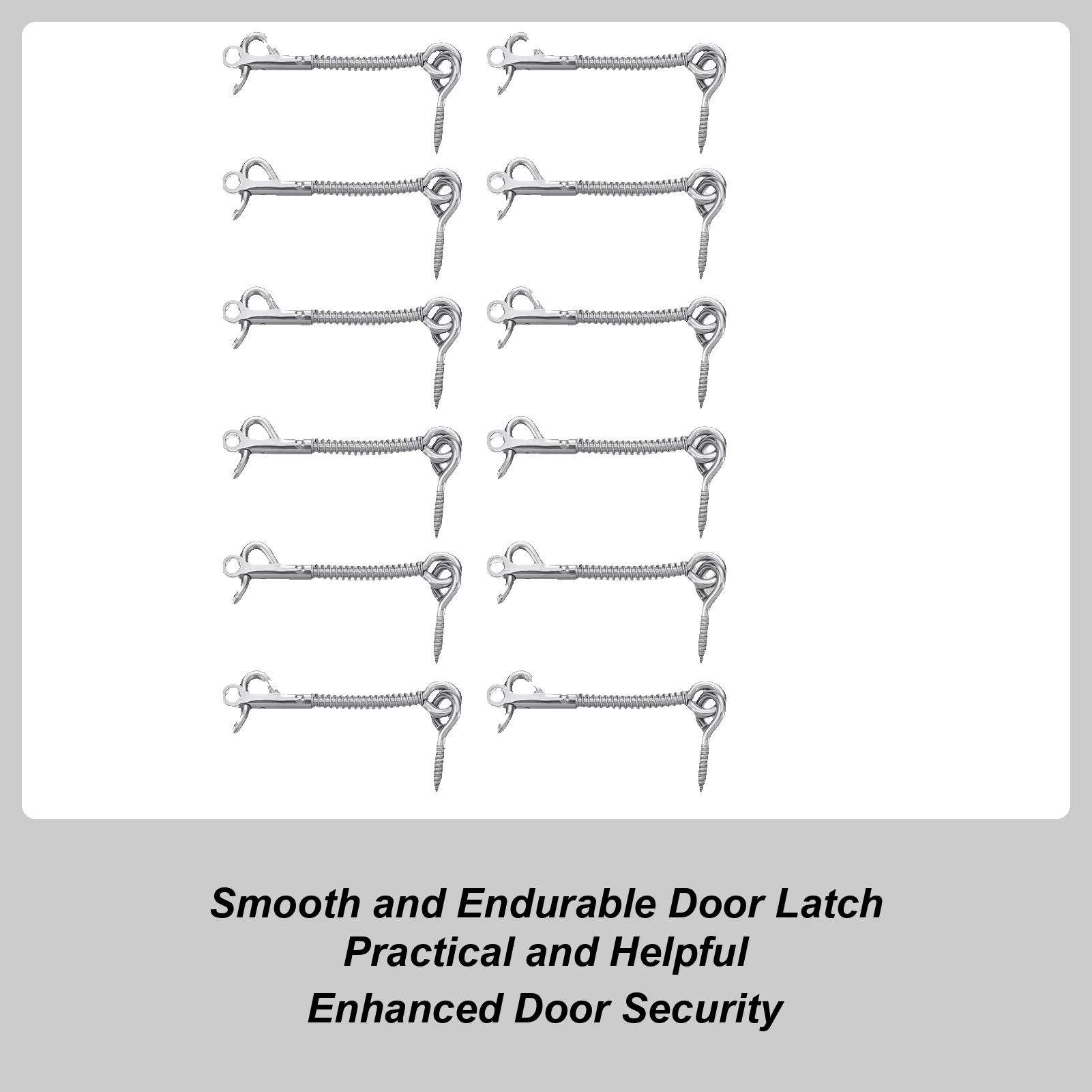 

Screen Door Latch Set 12-Pieces Stainless Steel Spring Latches Spring-Loaded Security Hardware For Bathroom Shed Pool Gate Spa