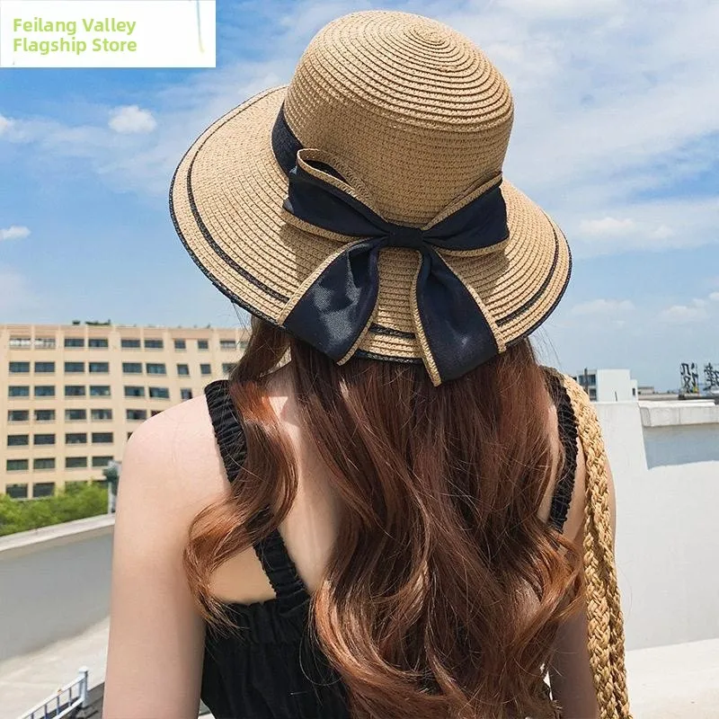 

Новая модная женская пляжная шляпа 2026 года в корейском стиле с широкими полями, дышащая, для защиты от солнца, тренд сезона
