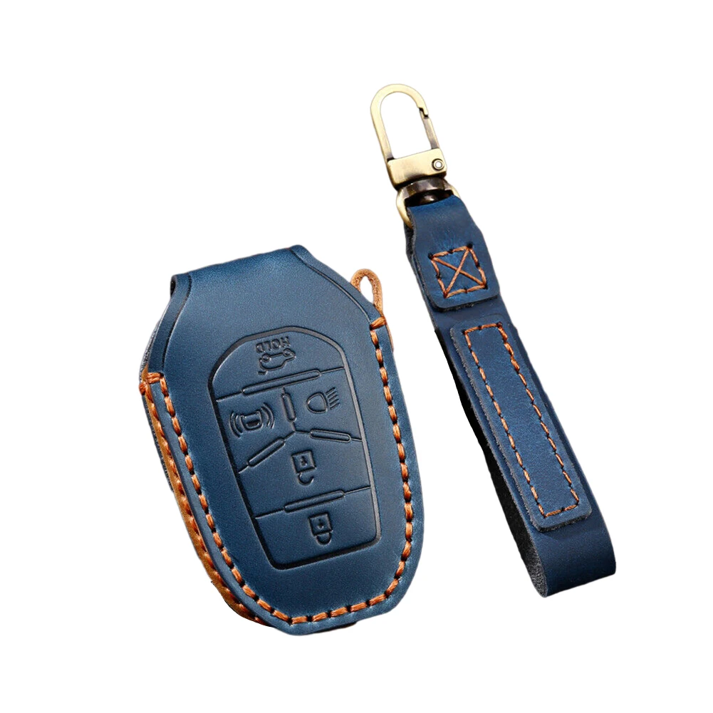 Leather Key Case Cover for Ssang Yong 2020 G4 and For Rexton Compatible with 5 Button Keys Featuring Drop Resistance