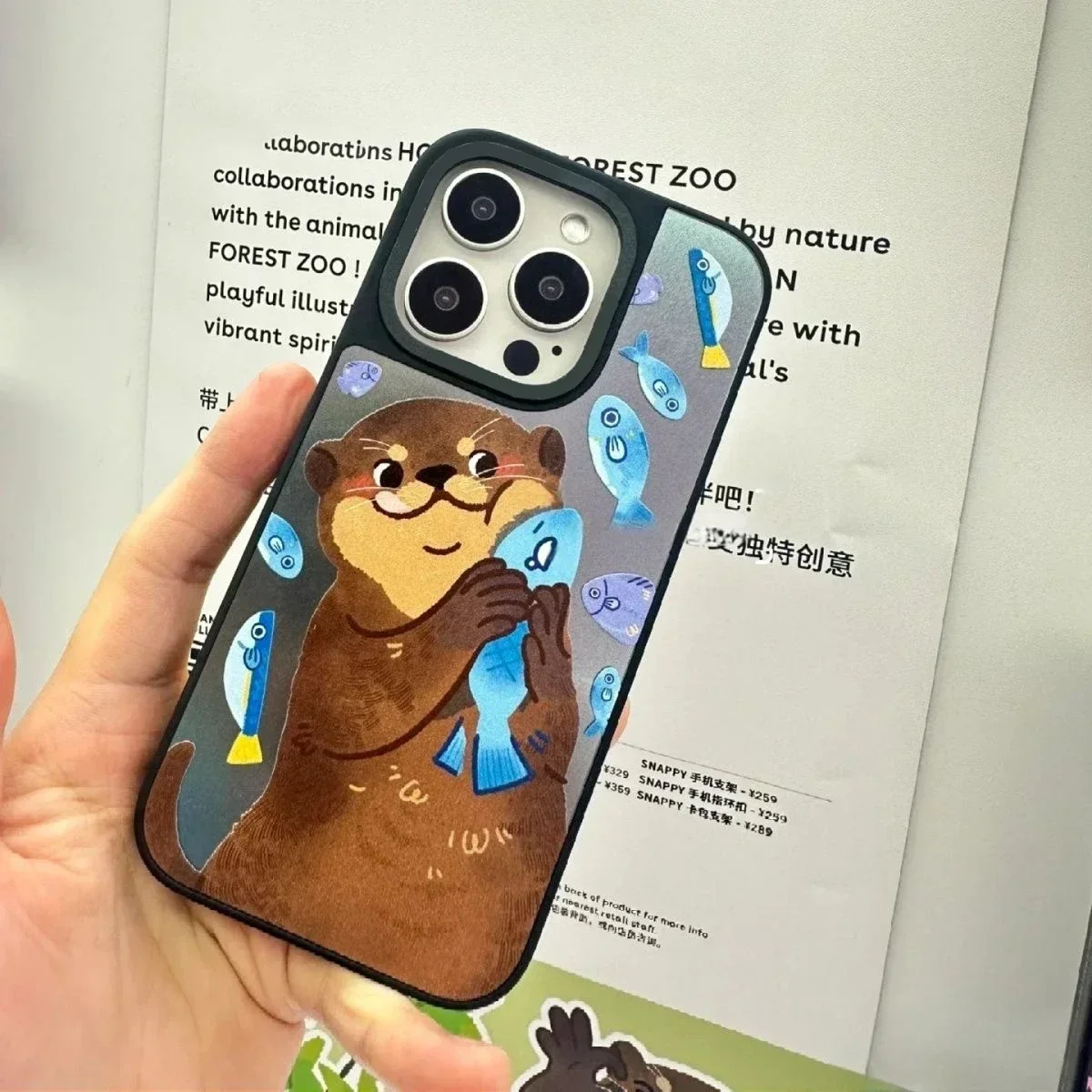 Cartoon Animals Pig Mirror Magnetic iPhone 11 12 13 15 14 Pro Max Protective Case, Fits iPhone 15 Pro Max