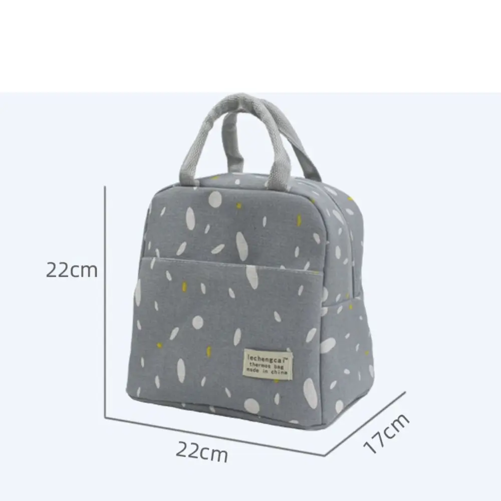 Lunch Bag Simple Large Capacity Canvas Anti-cooling Handbag Aluminum Foil Insulated Food Box Office Worker Portable