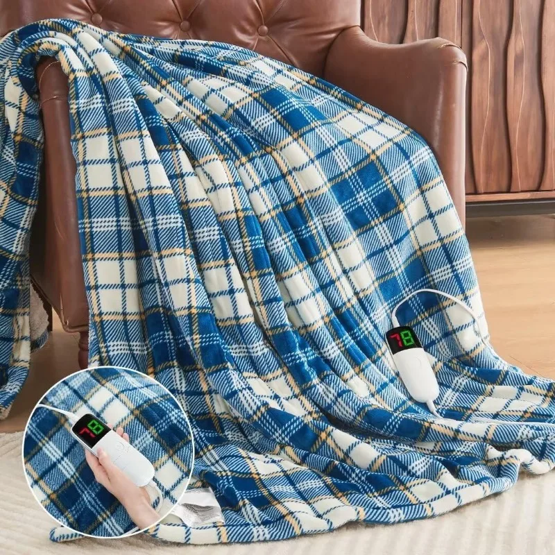 Heated Blanket Electric Throw, Heating Throw with 10 Heating Levels/8 Hours Auto Off, Washable Blanket Gift , ETL & FCC