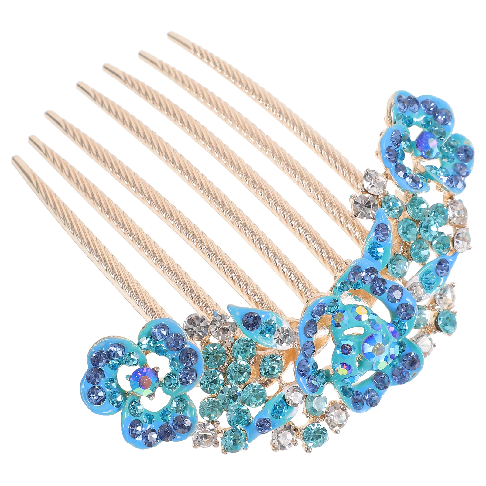 

Rhinestone Flower Clip Blue Comb for Women Wedding Decorative Hair Comb Party Hanfu Accessories Decorative Hair Combs