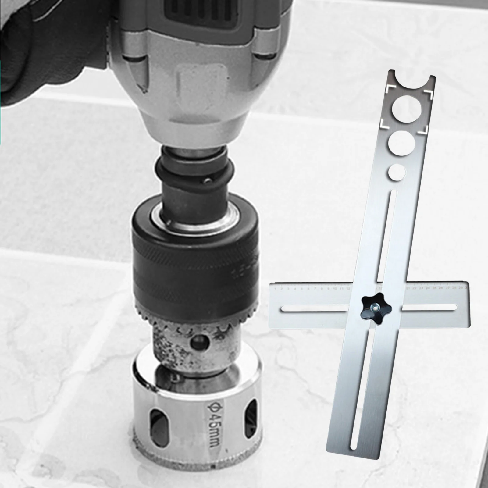 

Multi Angle Tile Drill Guide Hole-Cutting Positioner for Marble and Glass Multi-Function Universal Drilling Tool