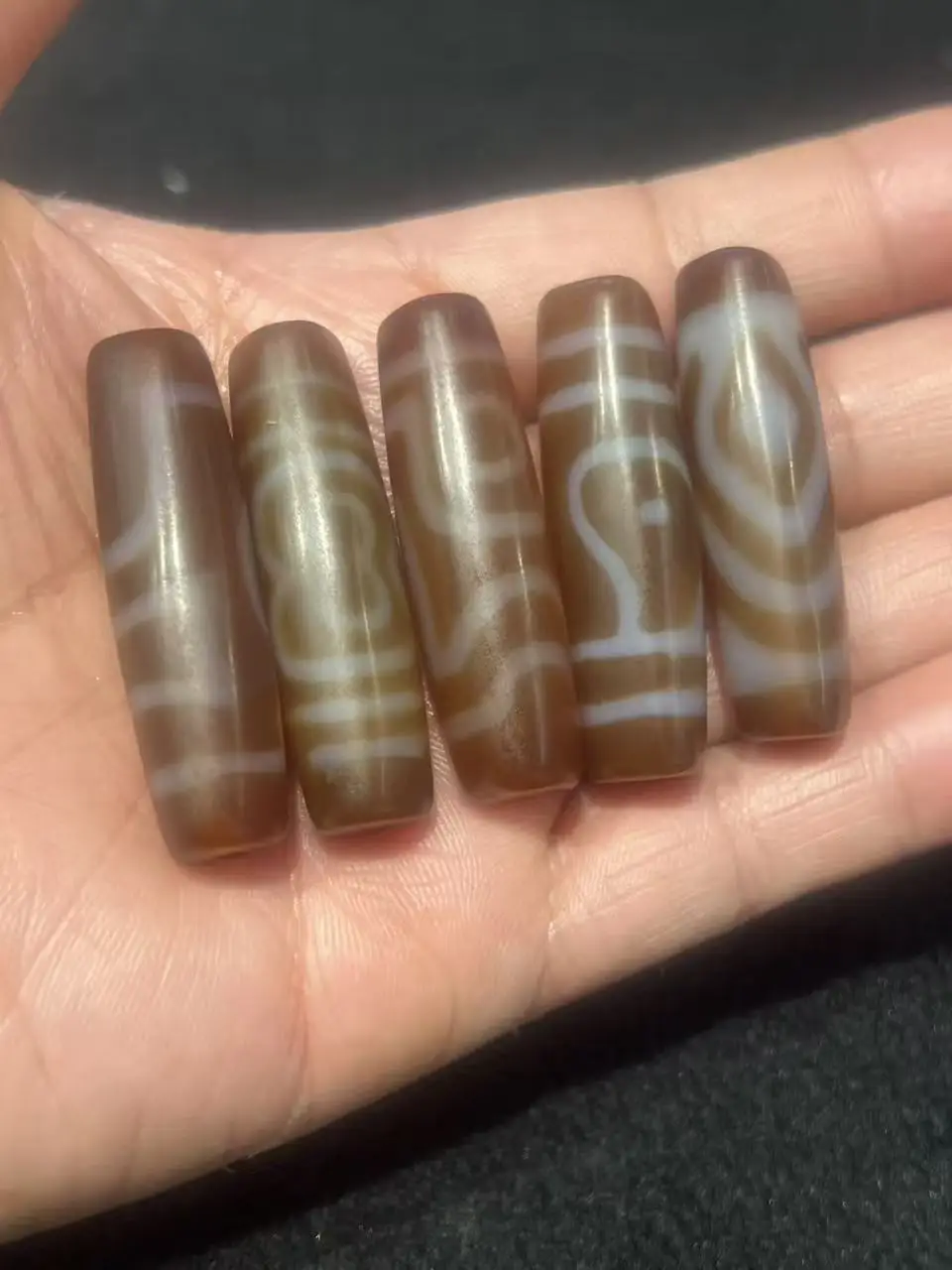 

1pcs/lot 43mm Brown and White Agate Dzi Bead Taiwan Craft Weathered Tibetan Loose Beads Bracelet Necklace Beads