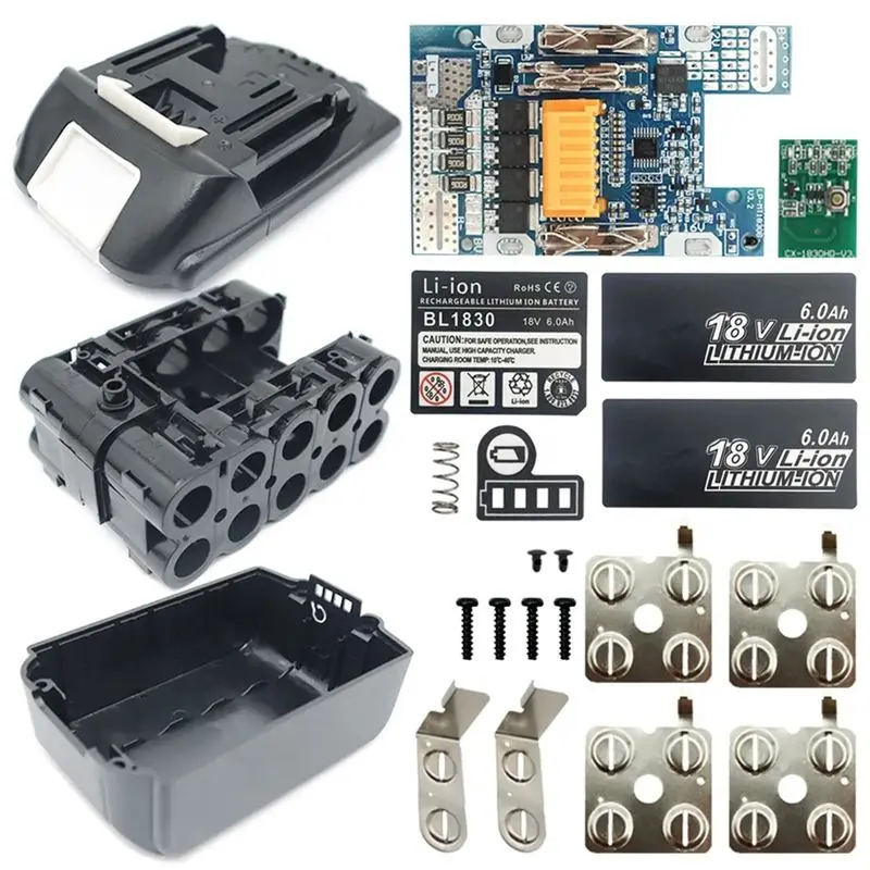 

AT51-BL1830 BL1860 Li- Battery Case PCB Charging Protection Circuit Board Shell Box For 18V 6.0Ah Li- Battery