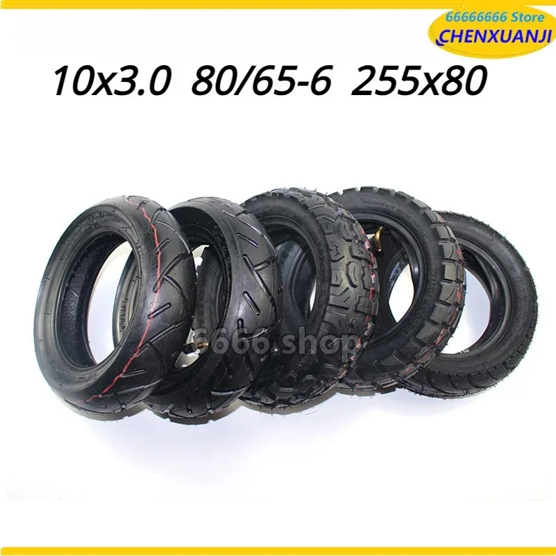 10 Inch Pneumatic Tyres 80/65-6 for Electric Scooter E-Bike 10x3.0-6 Thicken Widen Hard Wear-resistant Road Tires Inner Tubes