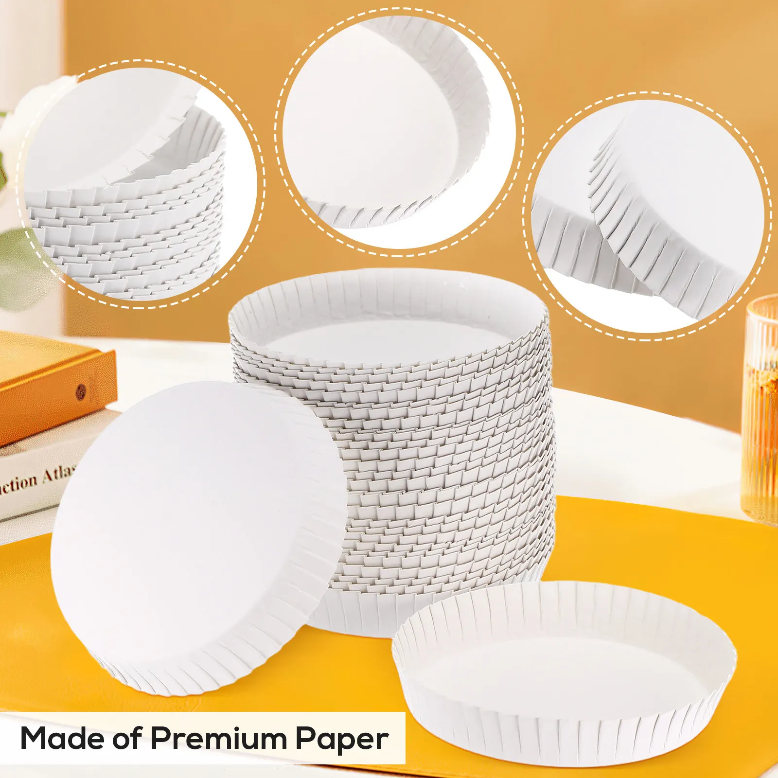 100Pcs Coffee Cup Paper Lid Glass Cover For Property Manager Disposable Lids Splash Proof Leak Tea Latte Cappuccino