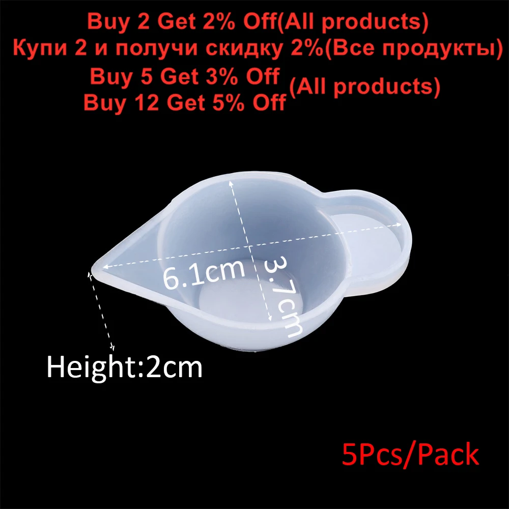 5pcs 10ml Reusable Resin Art Mixing Measuring Cups Silicone Stir Stick Spoon UV Epoxy Resin Jewelry Making Tools Accessories