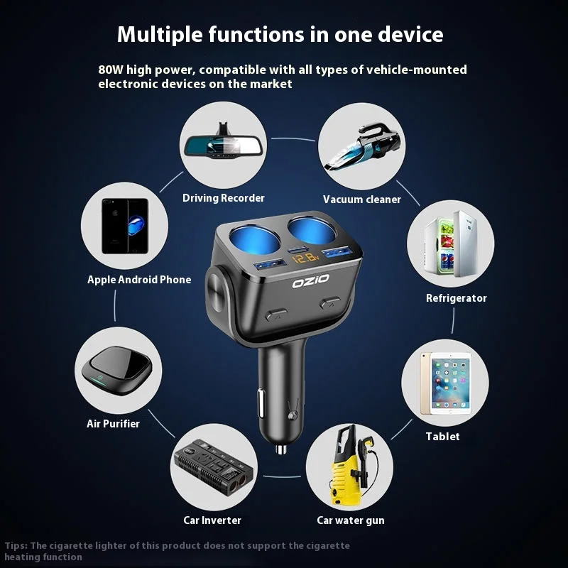 QC 3.0 Dual USB Car Charger 2V Fast Charging Cigarette Lighter Socket Splitter Plug Auto Power Adapter for Mobile Phone DVR 4