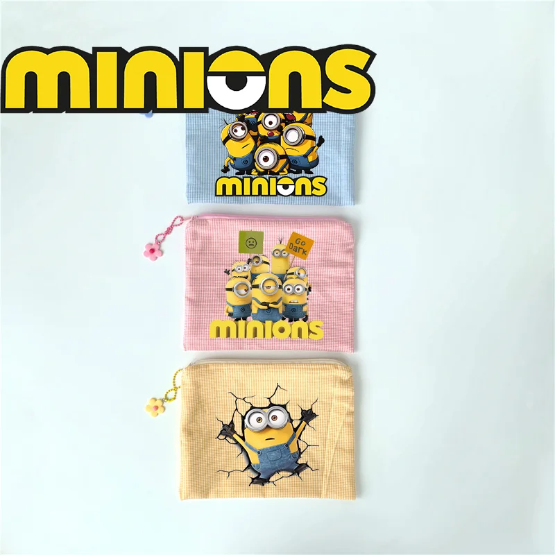

Милая мультяшная косметичка с персонажами Миньонов, новая, портативная, простая, в стиле аниме, складная, легкая, повседневная