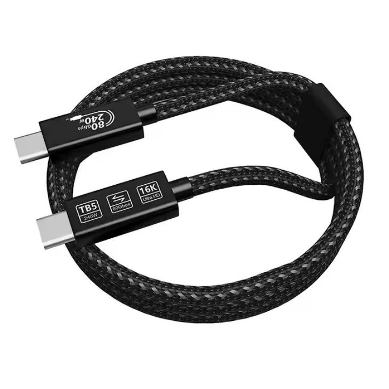 80Gbps Thunderbolt 5 Cable USB C USB4 Gen4 Type-C to C 240W Charge Cable 16K Compatible Thunderbolt 4/3 40Gbps for eGPU MacBook