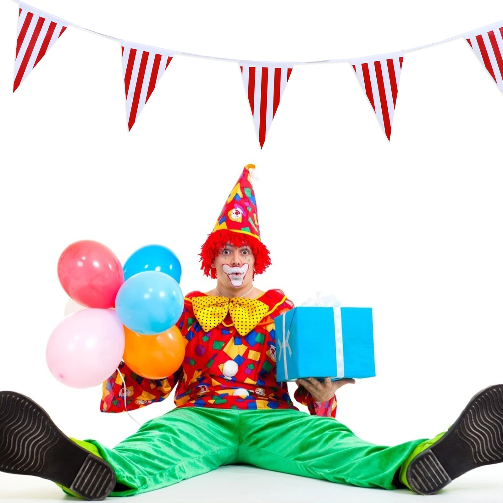 

3Pcs Carnival Hanging Flags Stripe Banner Party Decor Premium Materials Clear Prints Easy to Hang Reusable