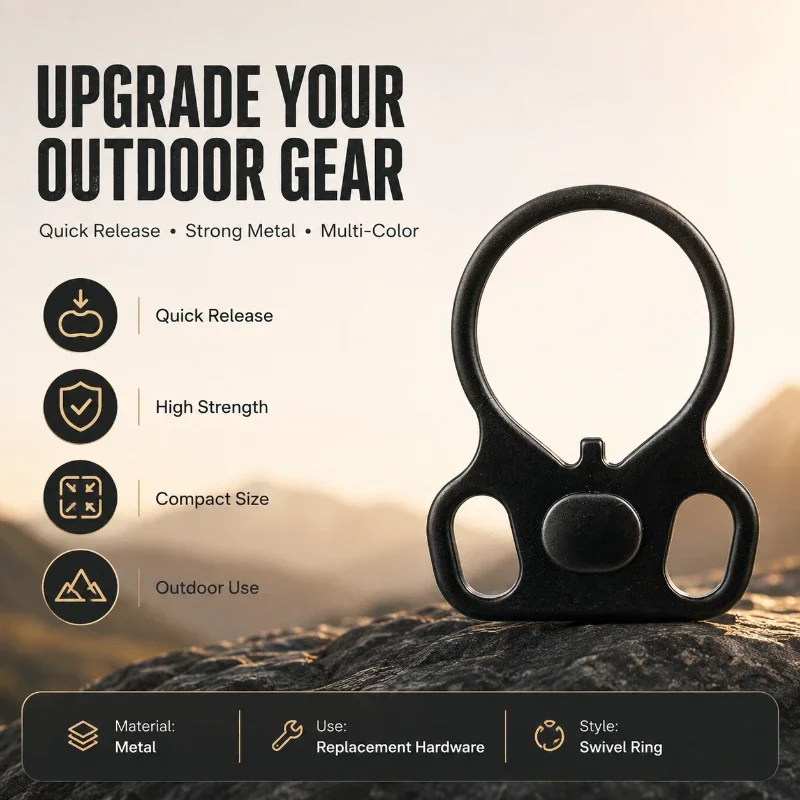 Outdoor Activity Hanging Hardware Alloy Swivel Loop Buckle Easy‑Install Structure Multi‑Specification Replacement Parts