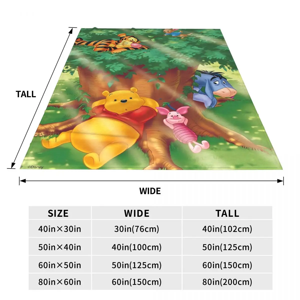 Winnie The Pooh Blanket Quality Soft Throw Blanket Spring Students Bedroom Graphic Bedspread