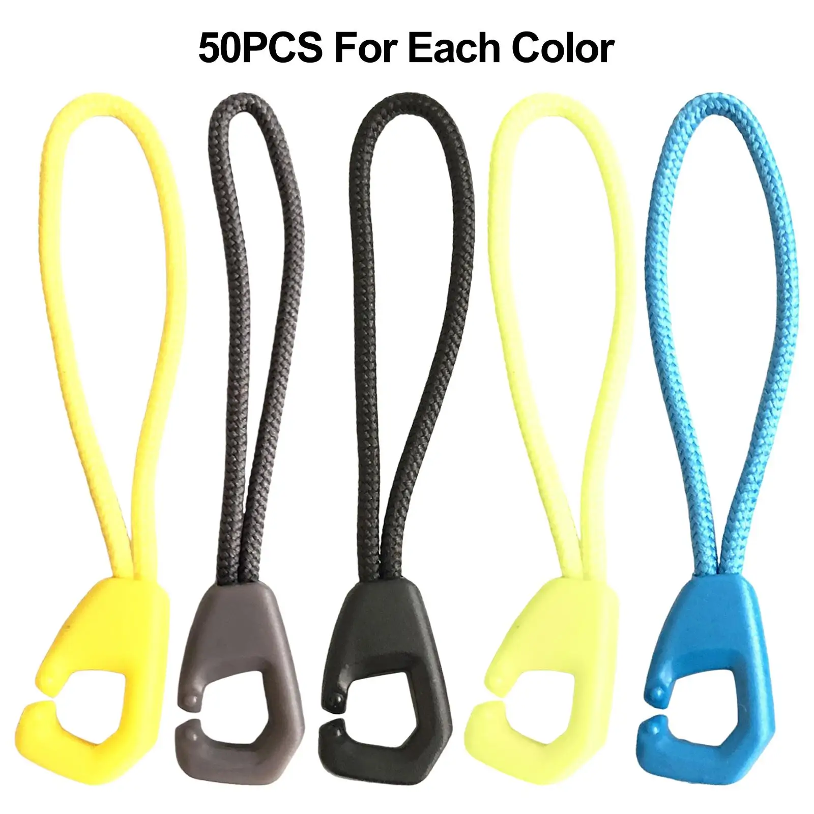 50Pcs Sport zipper tag pulls Cord Slider Zip Puller Replacement Bag Jacket