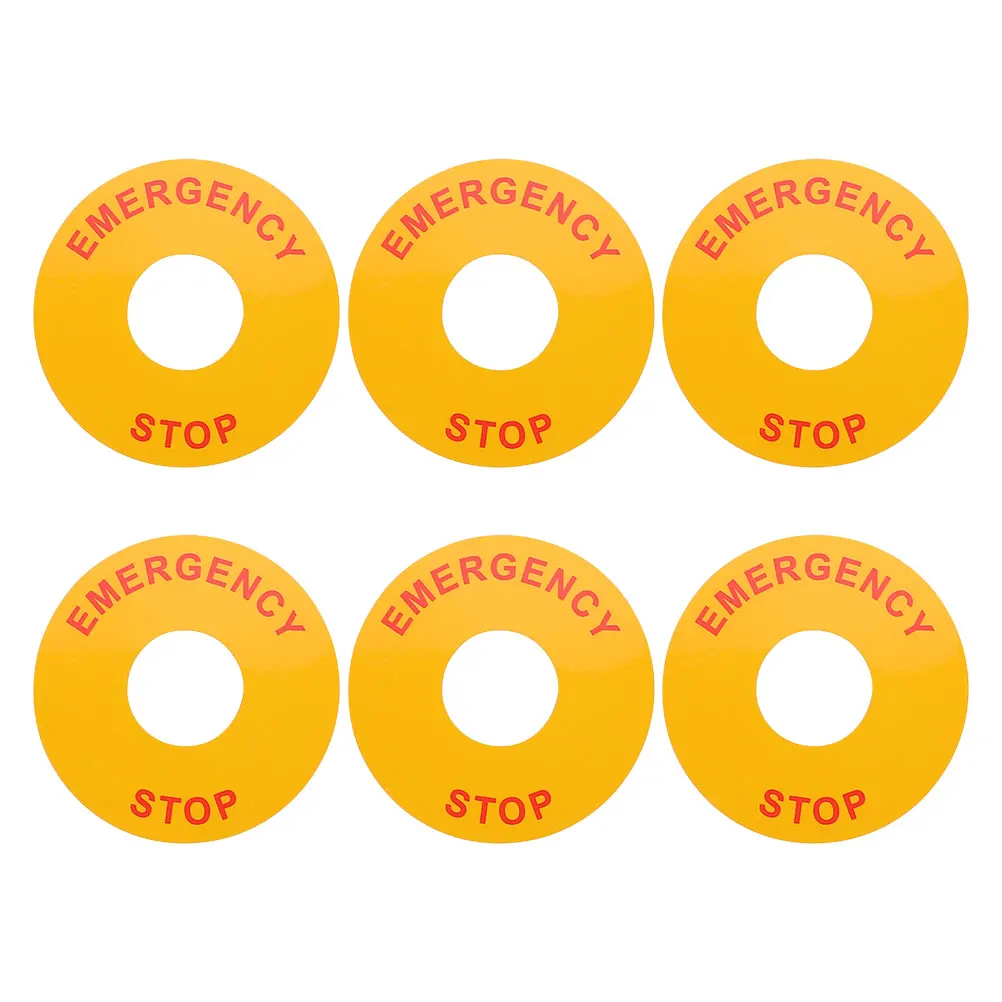

6pcs Electrical Equipment Warning Labels Safety Stickers Emergency Stop Signs Machinery Caution Decals Traffic Safety Signs