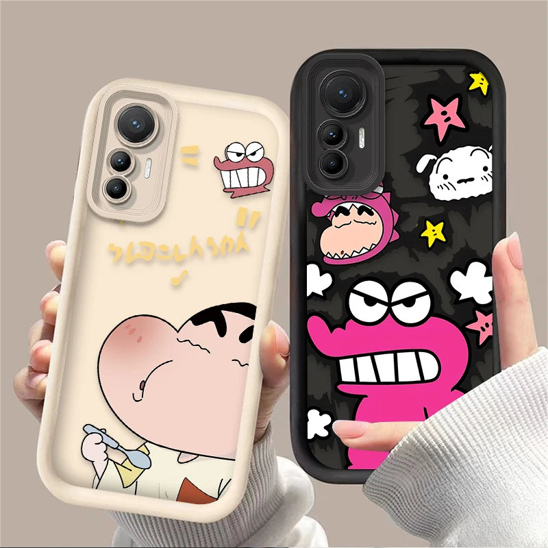 C-Crayon S-ShinChan Dinosaur Case for Xiaomi 14T 13T 12T 11T 13 12 11 Lite 5G NE POCO X6 X5 F6 F5 F3 X4 GT X3 NFC M5S C65 M6 Pro