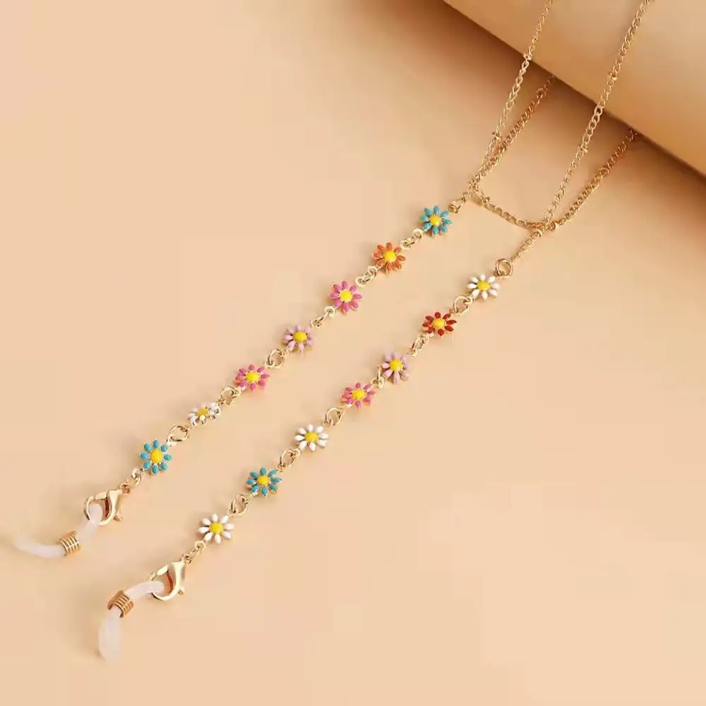 Adjustable Simple Cute Decoration Fashion Colorful Flower Mask Chain Eyeglasses Lanyard Eyewear Accessories Sunglasses Chain