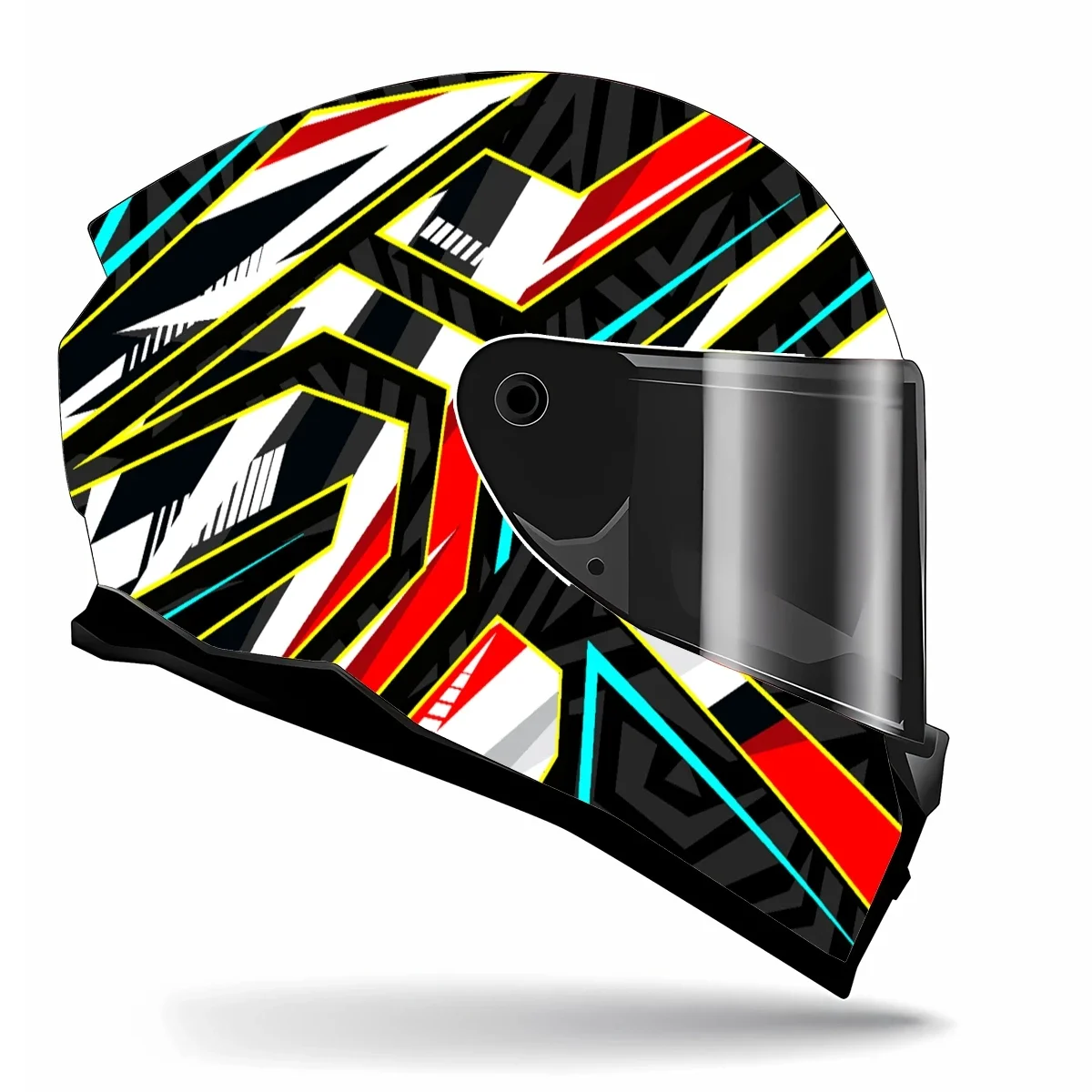 Abstract Colorful Lines Full Helmet Wrap Sticker Motorcycle Helmet Racing Graphic Decal Vinyl Wrap Helmet Decor Sticker