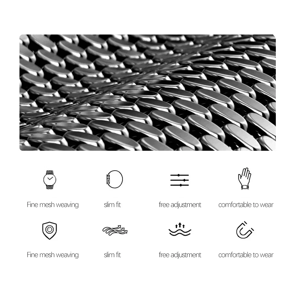 Mewhot Milanaise-Armband für Huawei Band 10 9 8 Smartwatch Magnetisches Armband Metall Edelstahl-Armband für Huawei Band10 9 8 – Detail 10