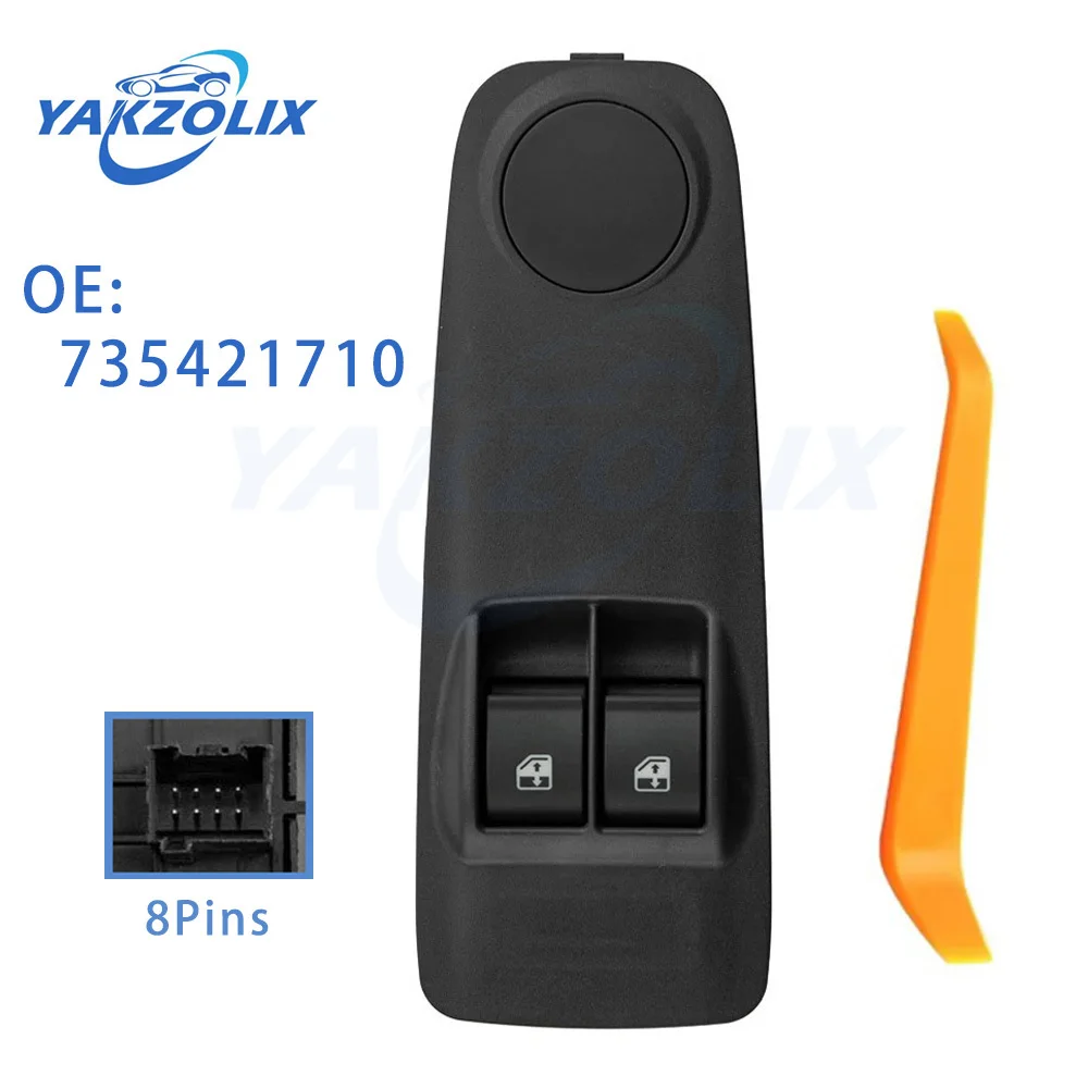 735421710 Front Left Driver Side Power Window Control Switch for Citroen Jumper Fiat Ducato Peugeot Boxer 2006 2007 2008-2014