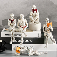 Reading Woman Statue Sculptures Paper Pulp Desk Ornaments Resin Handmade Craft Office Home Tabletop Indoor Accessories Decor