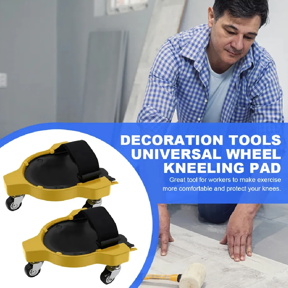 1Pair Rolling Knee Pads with 360° Swivel Wheels,Heavy Duty Comfort Cushioned Kneepads for Mechanics,Flooring,Tiling, Gardening