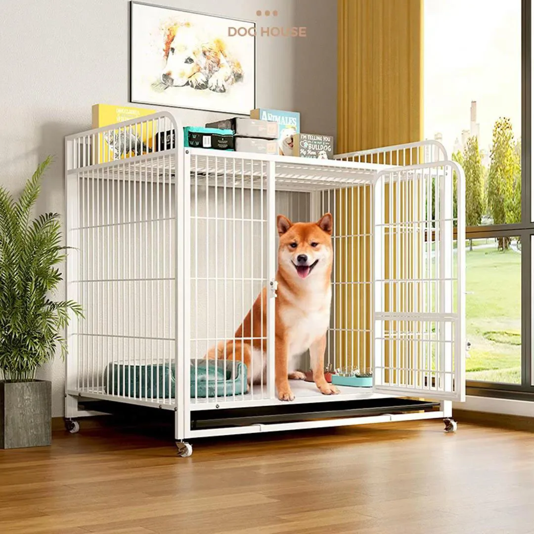 

Luxury Travel Puppy Kennel High Quality Durable Dog Cage Iron Wire Pet House with Snap Button Closure