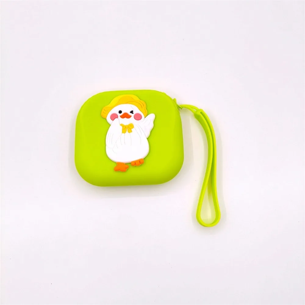 

Cute Silicone Coin Purse Zipper Multi-Purpose Small Wallet Cartoon Duck Wristband Handbag Headphone Lipstick
