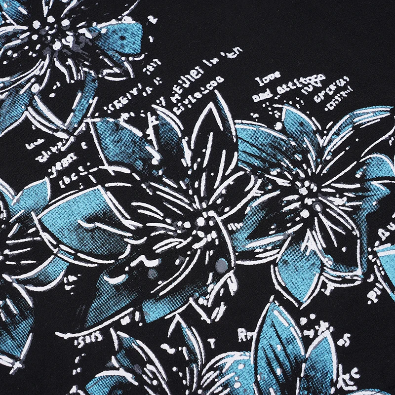SUCHCUTE Retro-T-Shirt mit Blumendruck und Kontrast für Damen, V-Ausschnitt, kurzärmelig, Sommer-Slim-Tops, Y2k, lässiges Outfit, Streetwear – Detail 8