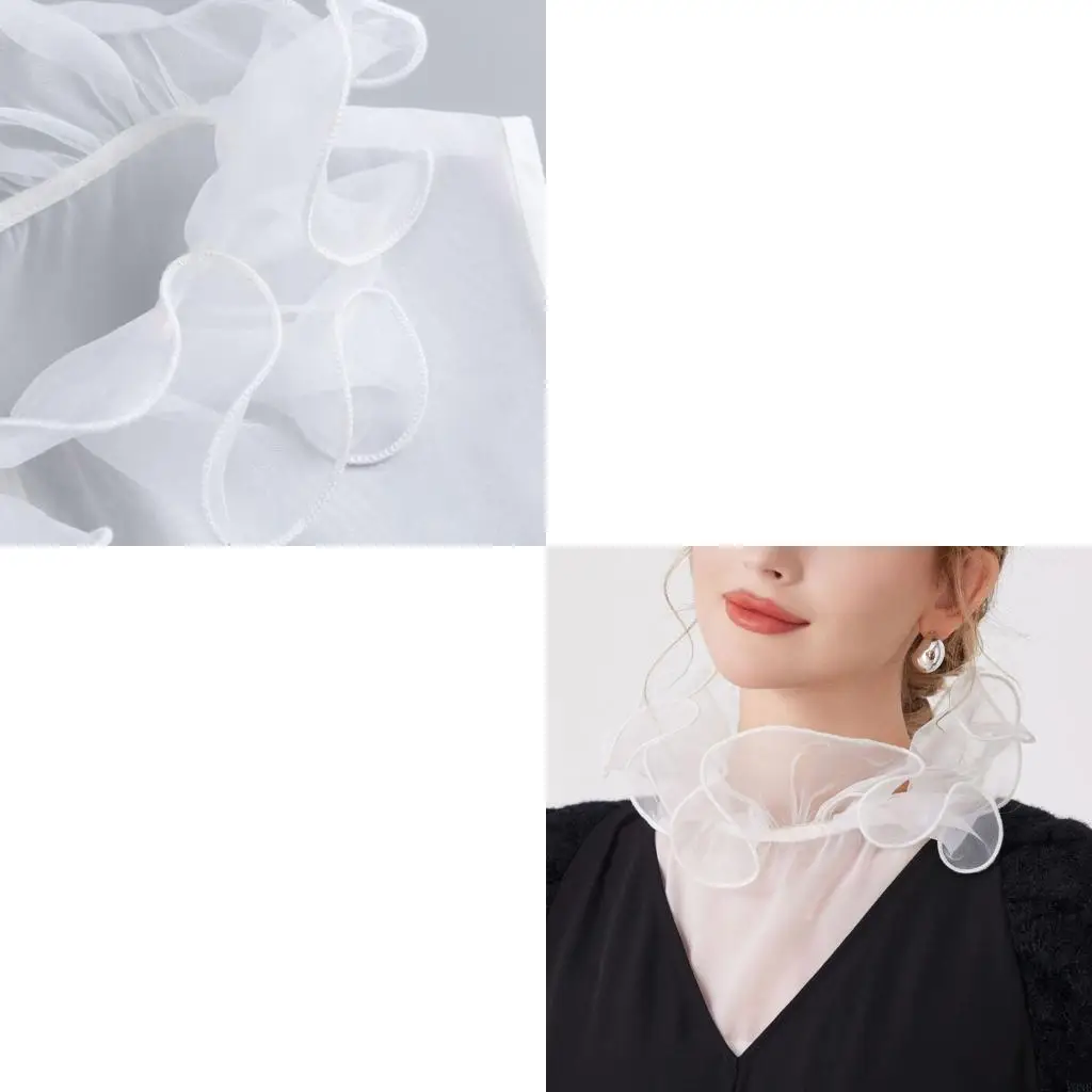 

Y3NE Регулируемый декоративный съемный шейный платок с нежным цветочным кружевным узором