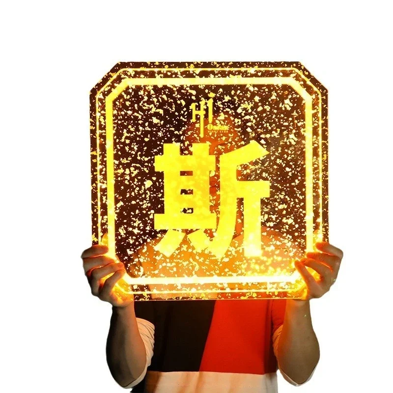 LED handheld nightclub bar billboard acrylic transparent square text hand placard club party