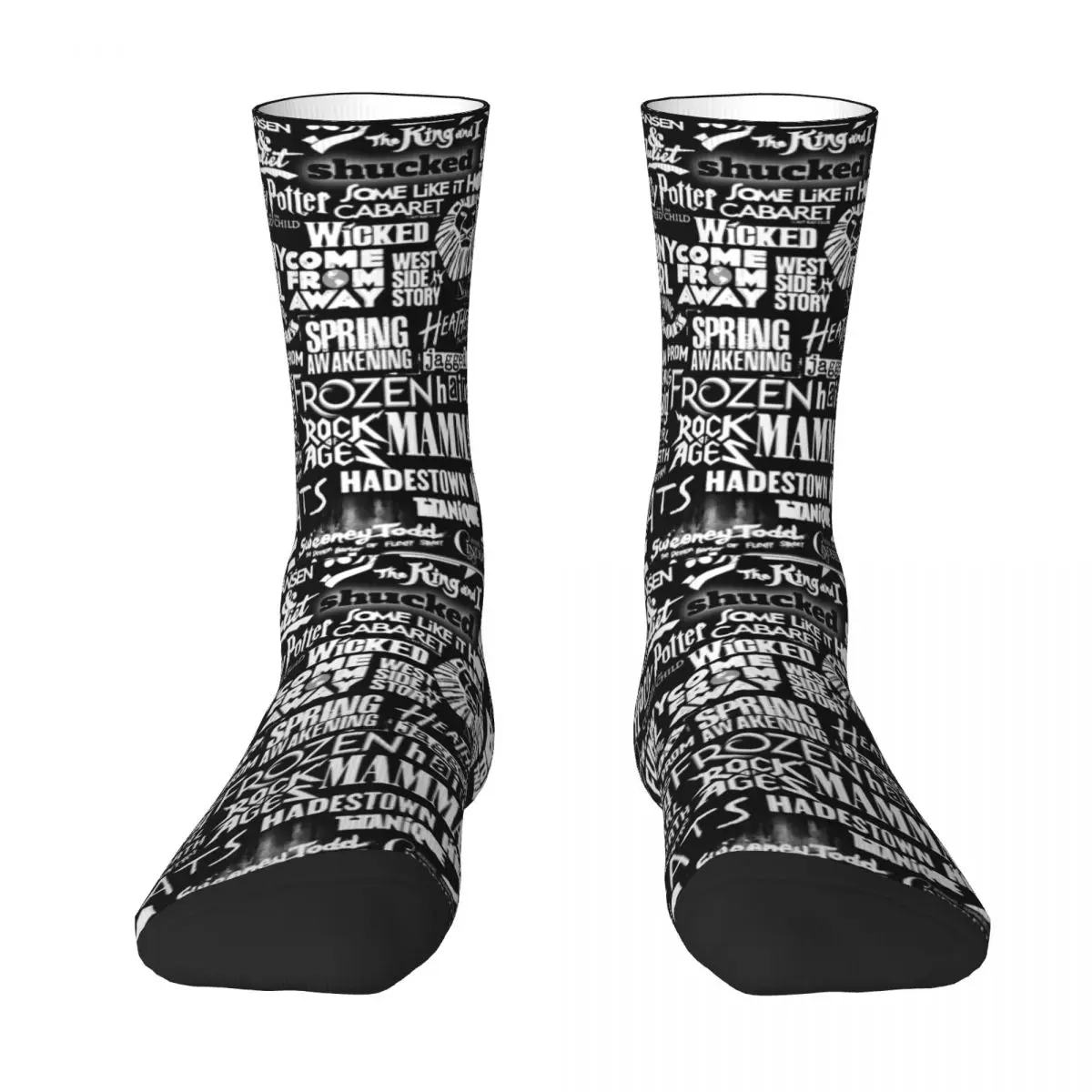 

Broadway Musical Logos Unisex Winter Socks Hiking Happy Socks Street Style Crazy Sock