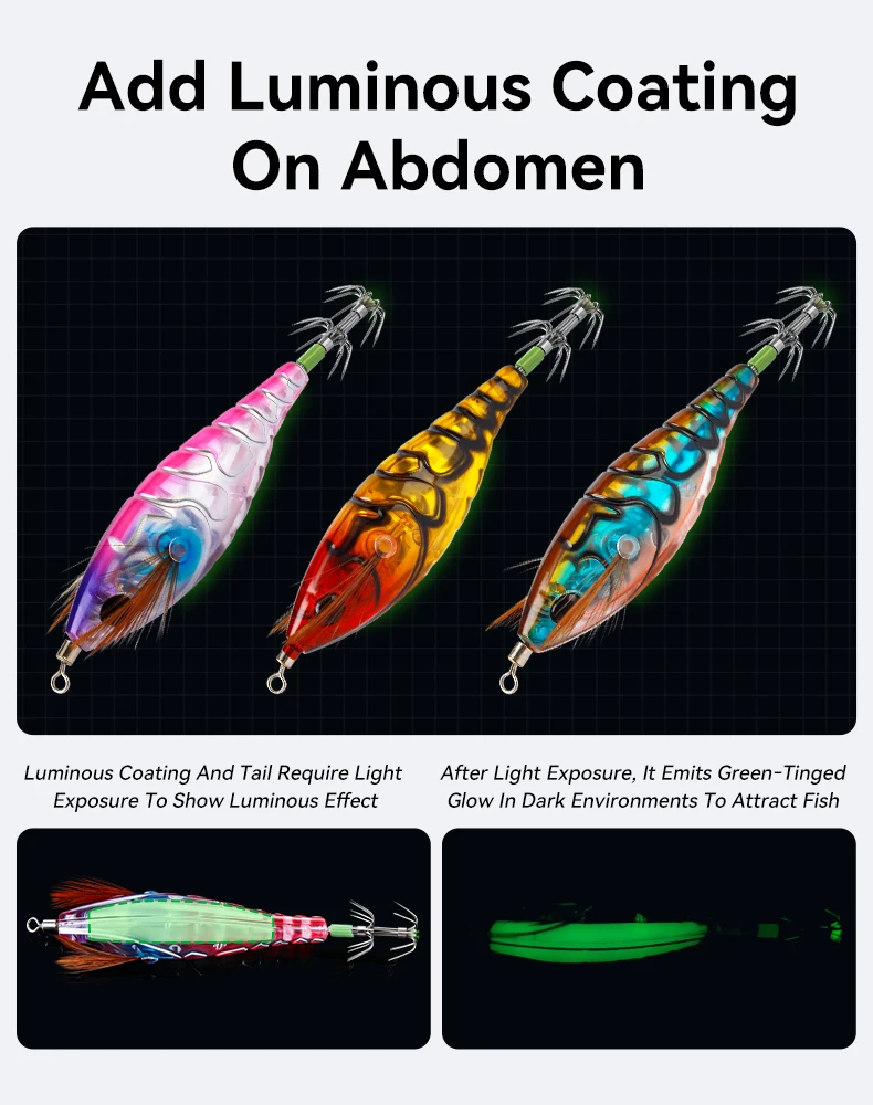 KINGDOM Egi Pro Tintenfisch-Jig-Köder 5 Stück/Box, schwebend, 75mm/90mm/100mm, Tintenfisch-Jig-Haken, Meeresangelköder für Oktopus und Tintenfische – Detail 4