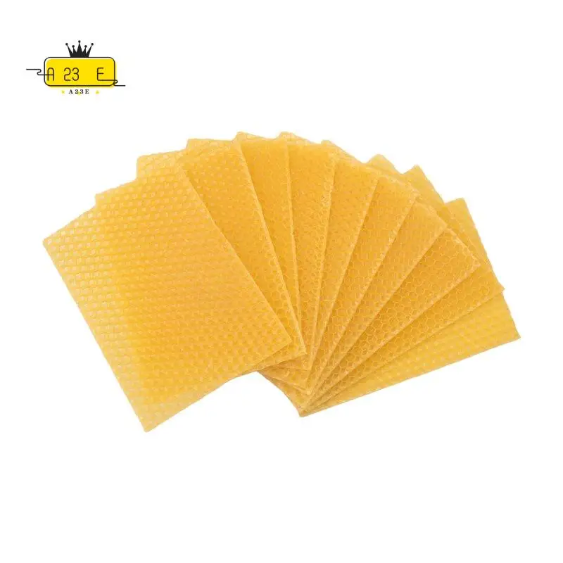 A23E-10 Pieces 100% Natural Beeswax Candle Making Kit, Honeycomb Texture DIY Beeswax Candle Craft Set