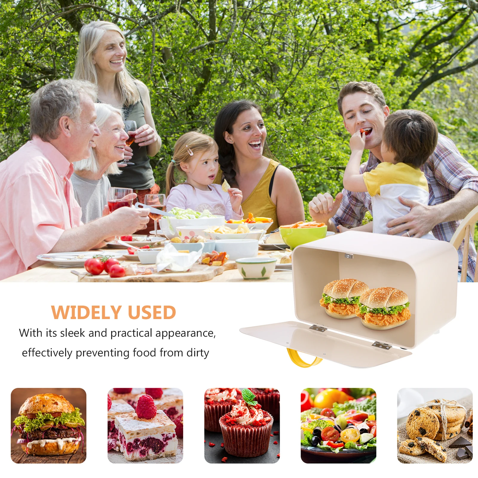 

Magnetic Clasp Bread Box Storage Container Metal Kitchen Counter Baking ganizer Stackable Bread Bin Case