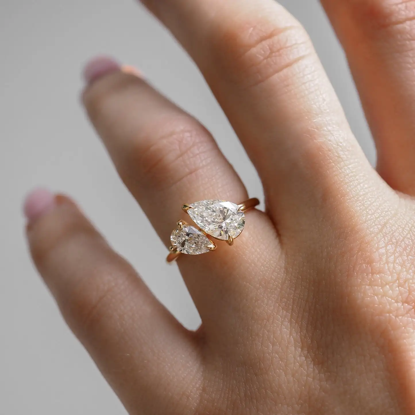 

Lab Grown Diamond 1.5CT Pear cut D Color VS1 14K Gold Engagement Ring 3 Prong Setting With IGI Certificate Jewelry for Women
