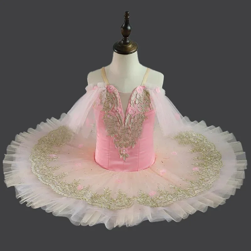 

Children's Pink ballet skirt girls' institutional stage performance clothes little swan Tutu performance clothes sleeping