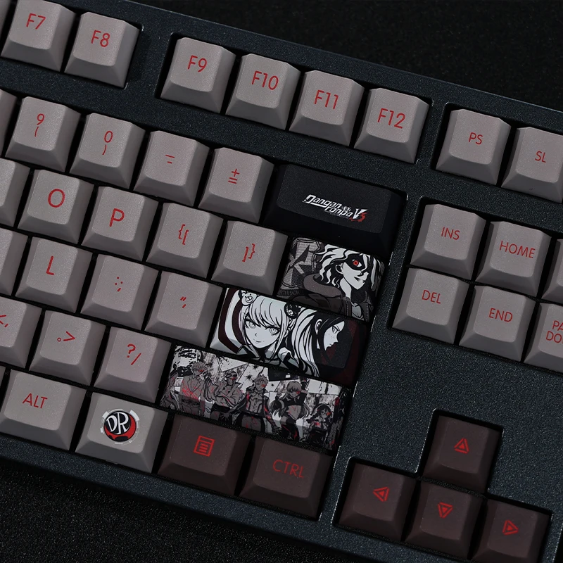 108 Keys/set Danganronpa Trigger Happy Havoc Keycap PBT Dye Subbed Keycaps Cartoon Anime Gaming Key Caps For ANSI Layout