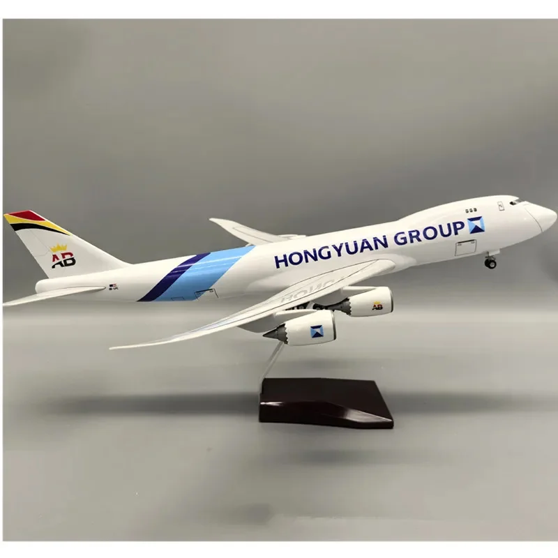 

47cm 1/157 Scale Plane Belgian Cargo B747-8F Transport Aircraft Model Diecast Resin Assemble Gifts Display Toy With LED & Stand