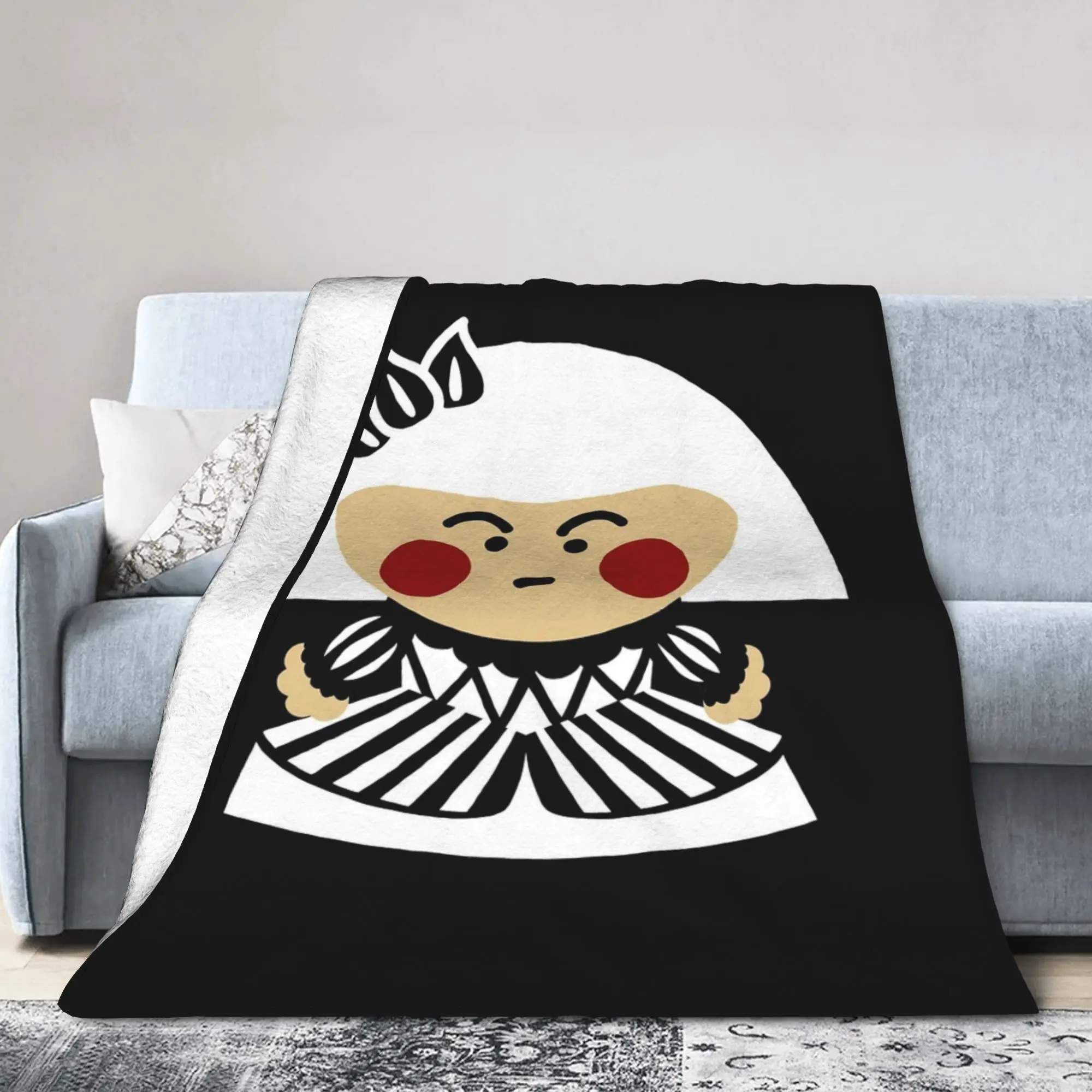 Las Meninas Velazquez Mari Barbola Wool Blankets Cute Chibi Art Bedding Throw Blankets for Home Sofa Ultra-Soft Gift Breathable