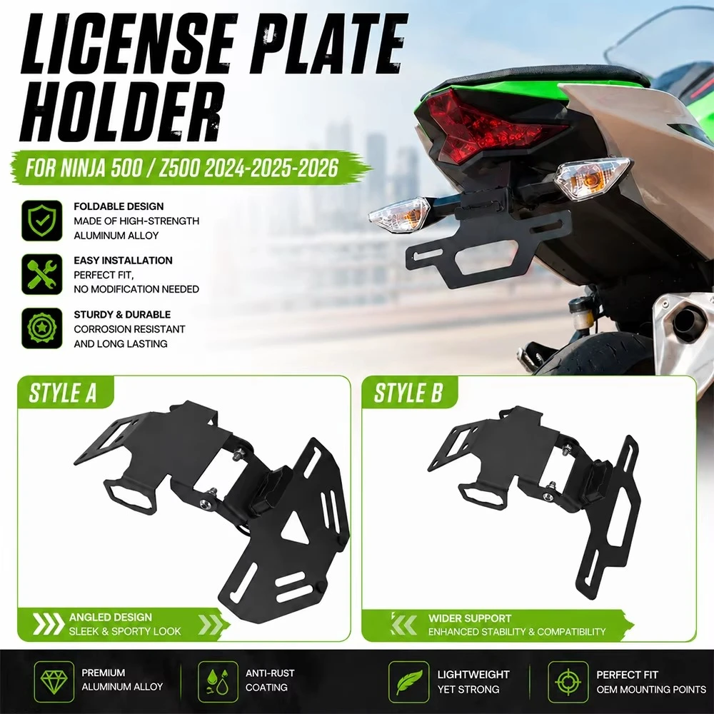 New Motorcycle Tail Tidy License Plate Holder Fender Eliminator Accessories For Kawasaki Ninja500 Ninja 500 Z500 2024 2025 2026