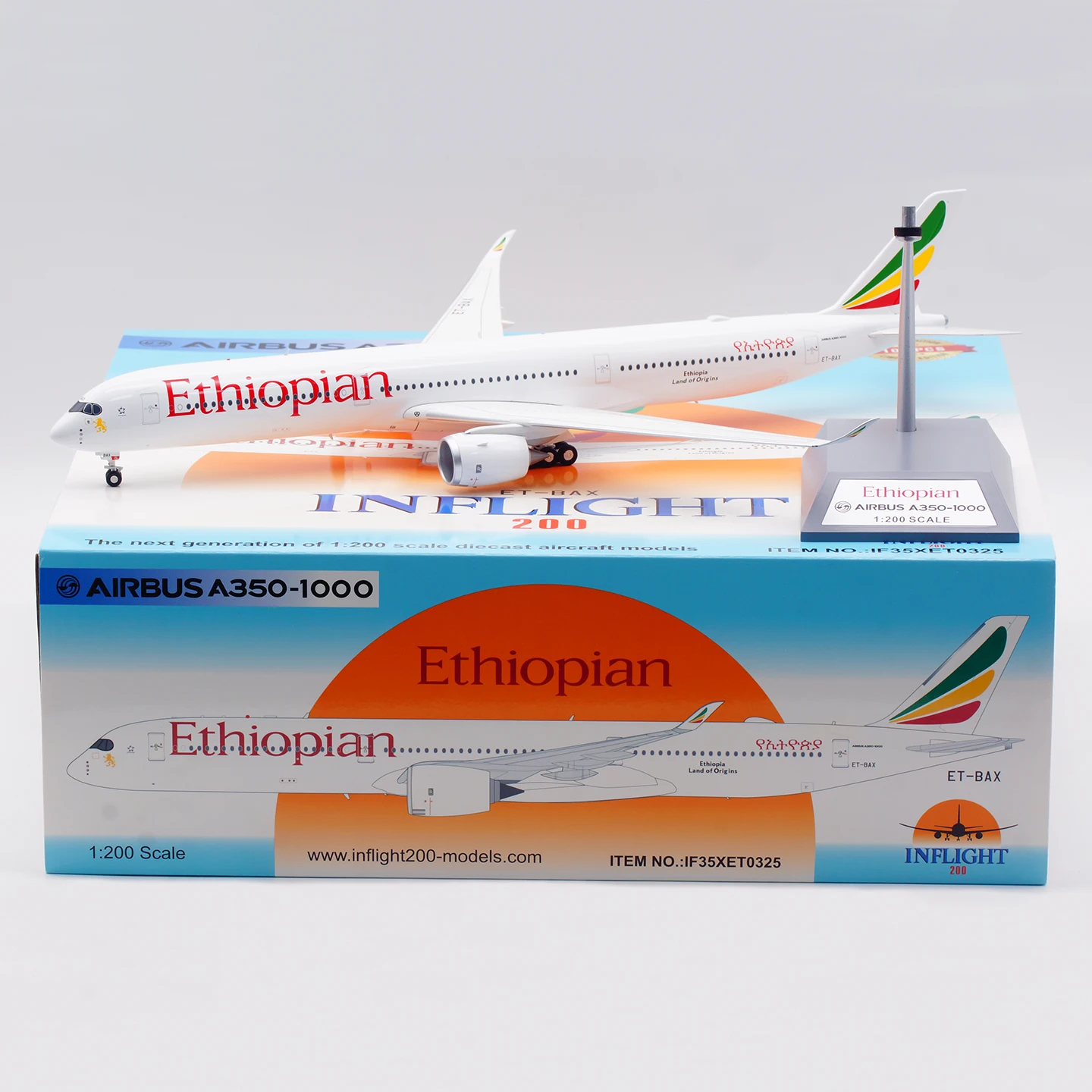 

IF35XET0325 Alloy Collectible Plane Gift INFLIGHT 1:200 Ethiopian Airlines Airbus A350-1000 Diecast Aircraft Jet Model ET-BAX