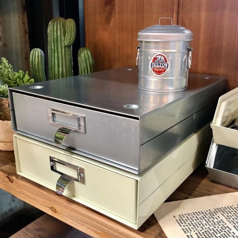 Metal Drawer-style Desktop Organizer, Multi-Layer Storage Box for Stationery & Files, Sleek Countertop Tidy System for Office