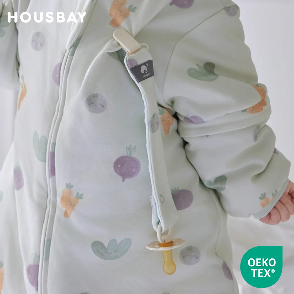 1Pc Baby Pacifier Clip Green Veggie Printed Soft Cotton For Securing Pacifiers Or Toys Specially Designed For Kids