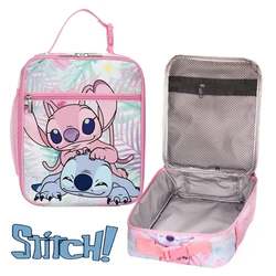 Disney Stitch borse da pranzo portatili Cartoon bambini studente Lunch Box Storage Bag Women Office Bento Bag Outdoor Picnic Tote Bag